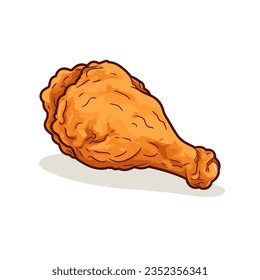 A cartoon of a chicken leg