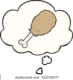 cartoon chicken leg with thought bubble