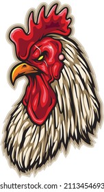 Cartoon chicken rooster head mascot