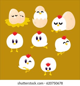 cartoon chicken set