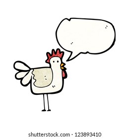 cartoon chicken with speech bubble