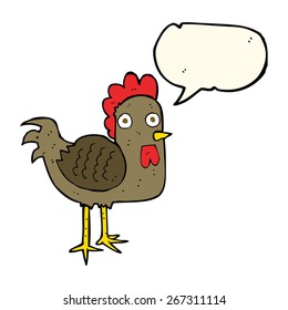 cartoon chicken with speech bubble