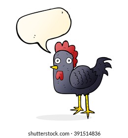 cartoon chicken with speech bubble