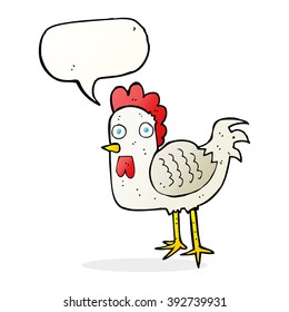 cartoon chicken with speech bubble