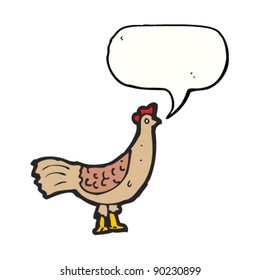 cartoon chicken with speech bubble