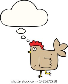 cartoon chicken with thought bubble