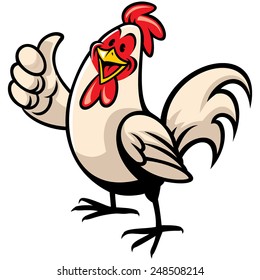 cartoon of chicken with thumb up