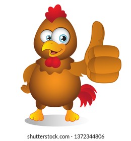 Cartoon Chicken with Thumbs Up gesture