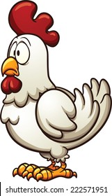 Cartoon chicken. Vector clip art illustration with simple gradients. All in a single layer.