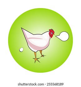 cartoon chicken. Vector clip art illustration  icon or sign with simple gradients.