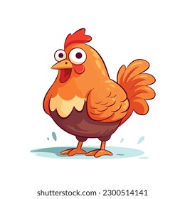 A cartoon chicken vector illustration