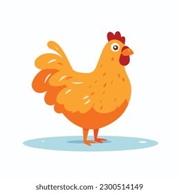 A cartoon chicken vector illustration