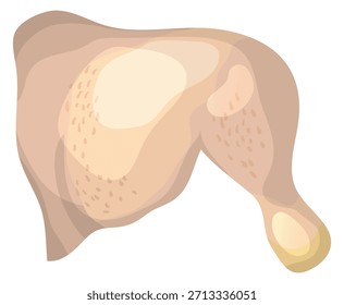 Un pollo de dibujos animados con un fondo blanco