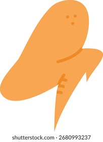 Ilustración vectorial de ala de pollo de dibujos animados