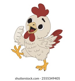 A cartoon of a chicken for your artwork. Vector illustration.