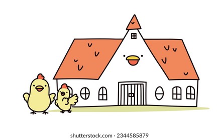 "Cartoon Chick's Farm Adventure in Picture Books