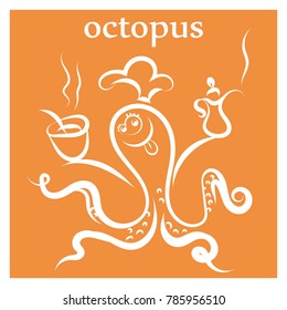 cartoon chief octopus 8 EPS