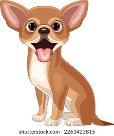 Caricatura de un perro chihuahua con fondo blanco