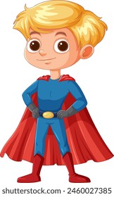 Cartoon of a child dressed as a superhero