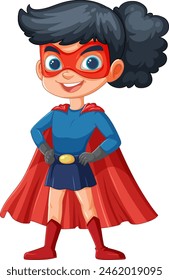 Cartoon of a child dressed as a superhero