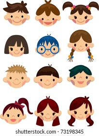 Cartoon Child Face Icon