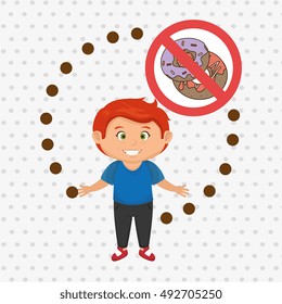 cartoon child fast food danger symbol