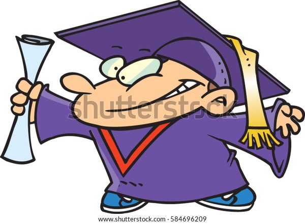 Cartoon Child Graduation Gown Stock Vector (Royalty Free) 584696209 ...