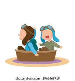 cartoon child happy fun vector image