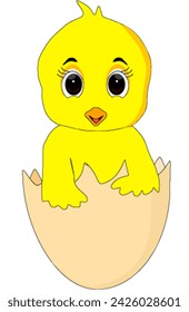 cartoon of a child who has just hatched from an egg