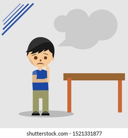 cartoon of child who is thinking