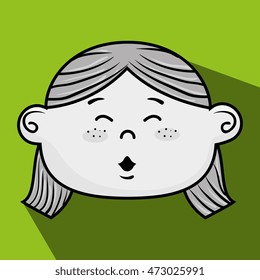 cartoon childhood face icon vector illustration design