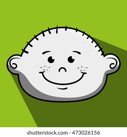 cartoon childhood face icon vector illustration design