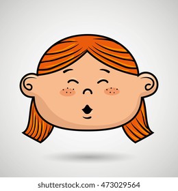 cartoon childhood face icon vector illustration design