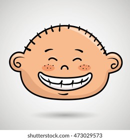 cartoon childhood face icon vector illustration design