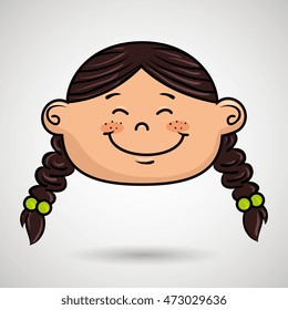 cartoon childhood face icon vector illustration design
