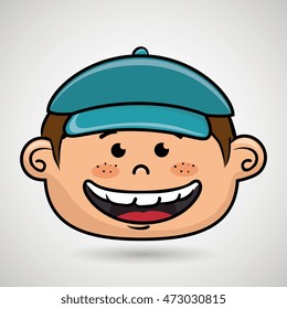 cartoon childhood face icon vector illustration design