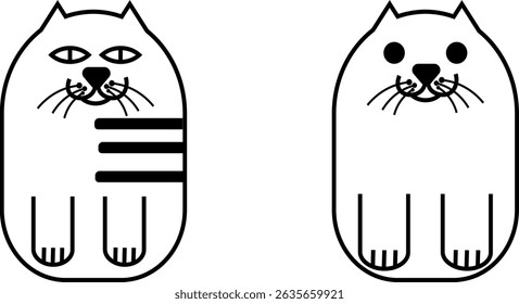 Cartoon, childish, cute and chubby cats