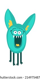 Cartoon Childish Funny monster. Vector illustration