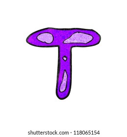cartoon childish letter t