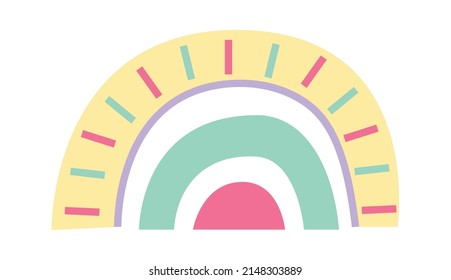 Cartoon Childish Rainbow. Vector illustration