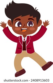 cartoon children back to school