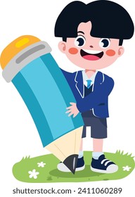 cartoon children back to school