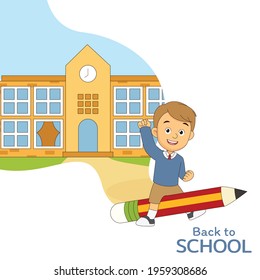 Cartoon children back to school background
