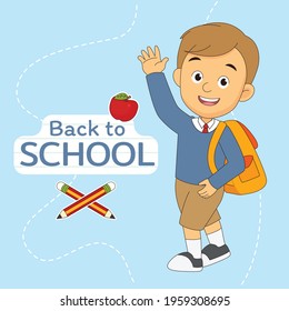 Cartoon children back to school background