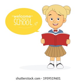 Cartoon children back to school background