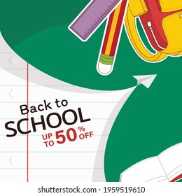 Cartoon children back to school background