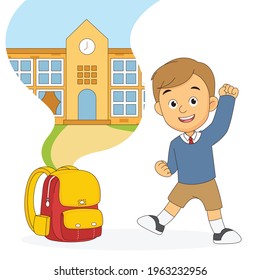 Cartoon children back to school background
