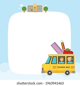 Cartoon children back to school background