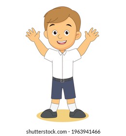 Cartoon children back to school background