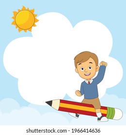 Cartoon children back to school background